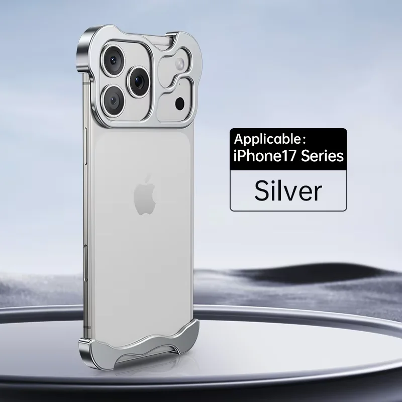 Luxury Irregular Aluminum Alloy Bumper Phone Case with Lens Film Protection