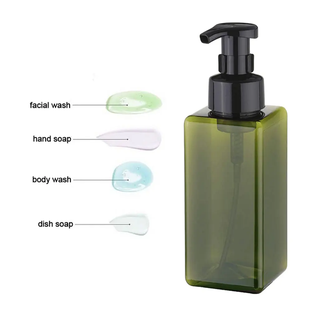 Foaming soap dispenser foam pump bottle 250/450/650ML Empty Square Clear Foaming Bottle Liquid Soap Whipped Mousse Shampoo Lotion Shower Hand Washing Gel Pump