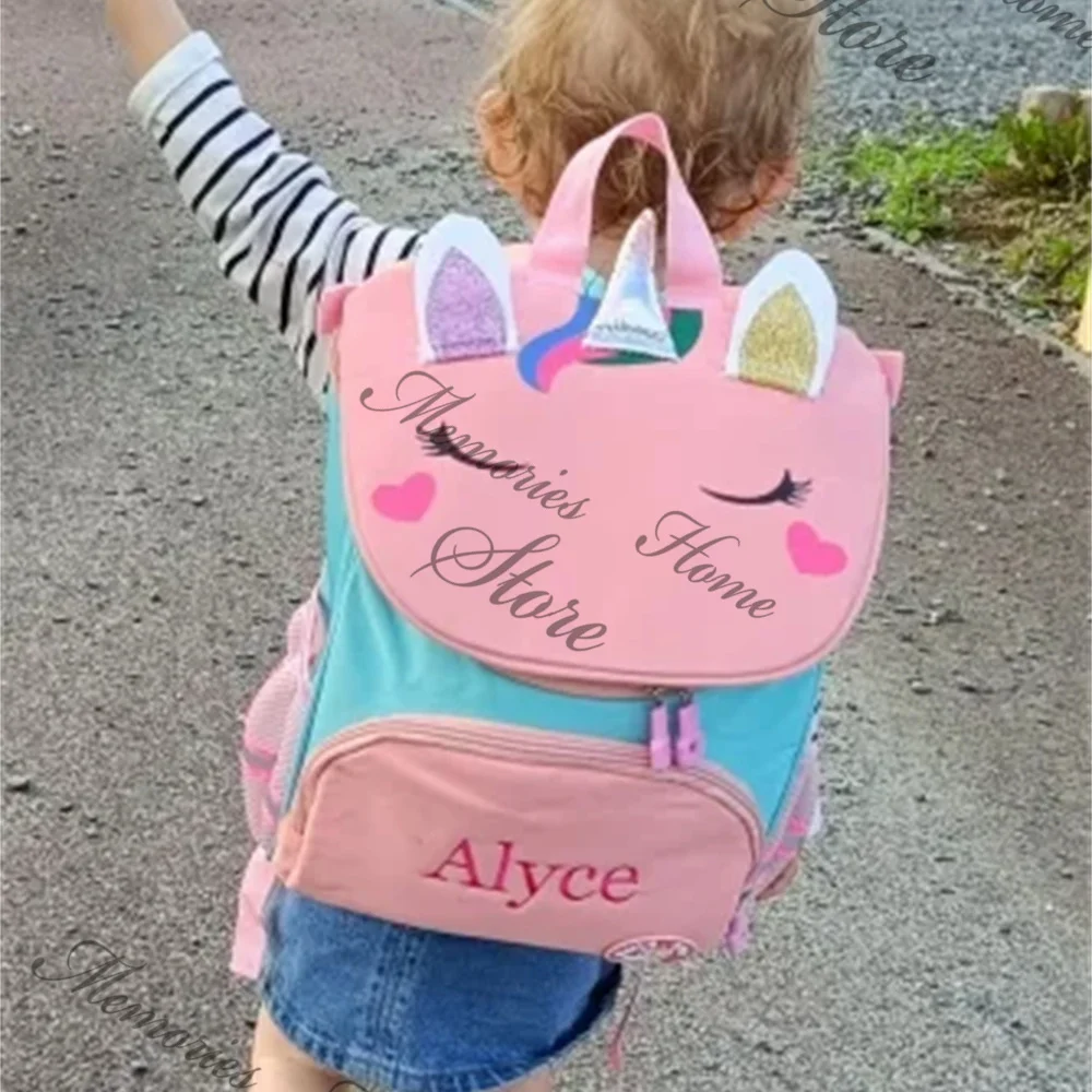 Cartoon Dinosaur Personalized Name Kids Kindergarten Bookbag 3-8 Years Old Boys Girls Backpack Embroidered Name Birthday Gifts 1