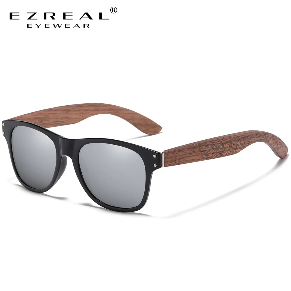 

EZREAL 2023 Wooden Sunglasses Men's polarized fashion Black Walnut Sunglasses Log Black Eco-friendly Degradable Blue 8001AH