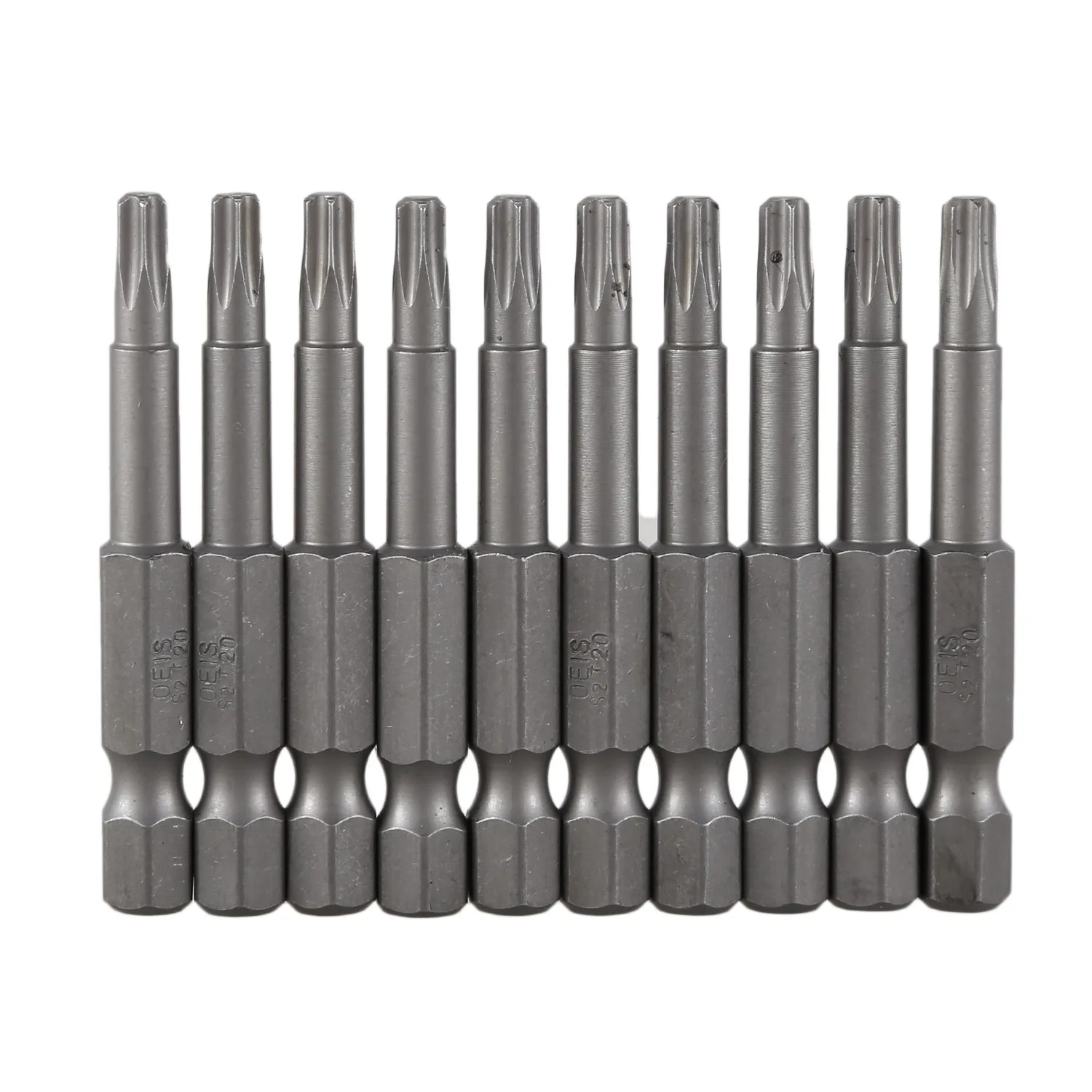 

6.3mm Hexagon Shank 4mm T20 Magnetic Tip Torx Screwdriver Bits 10 Pcs