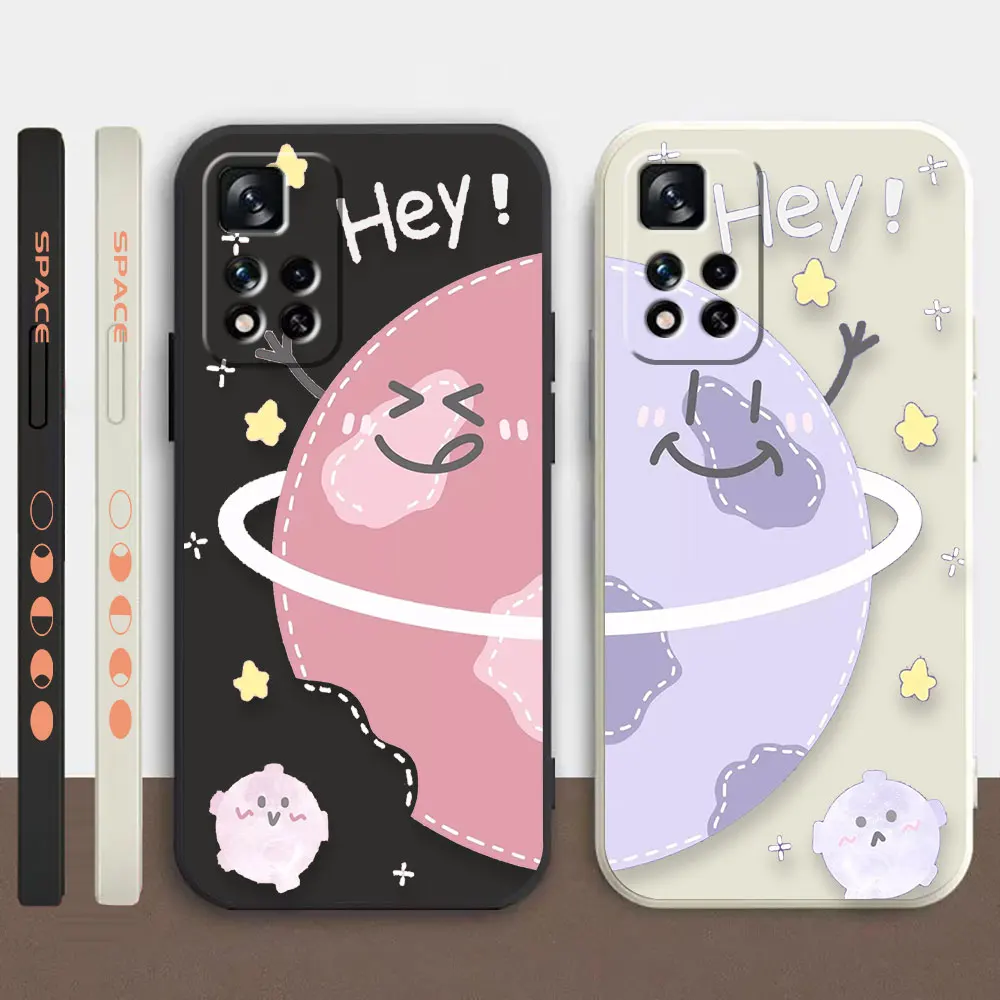 

Phone Case For Redmi Note 12 11 11T 11R 11S 10 9T 8 7S PRO PLUS 4G 5G Case Cover Fundas Cqoues Shell Capa Hey Cartoon Earth Star