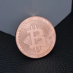 Gold Plated Bitcoin Commemorative Coin - Collector's Edition (Rose Gold)