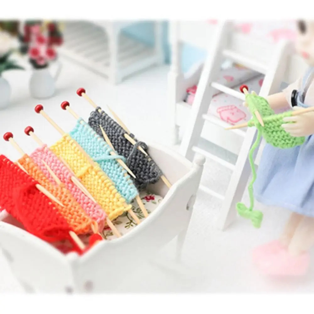 Imitation Miniature Knit Sweater Model Handicraft Thick Thread Dollhouse Miniature Handmade Knitted Scene Props Colorful