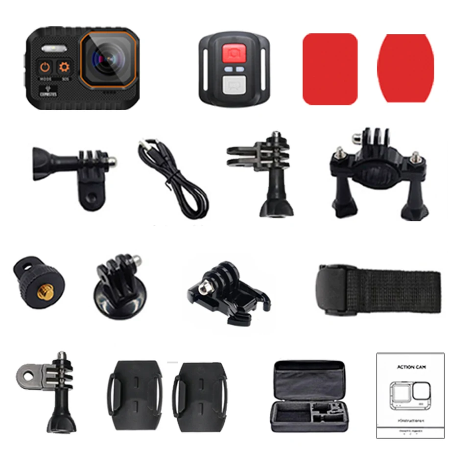 CERASTES Action Camera 4K60FPS With Remote Control Screen Waterproof Sport Camera drive recorder Sports Camera Helmet Action Cam