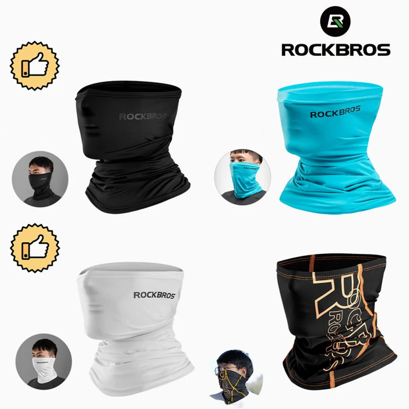 ROCKBROS Summer Ice Silk Cycling Face Mask Anti UV Anti sweat Breathable Running Bandana Sun Protection