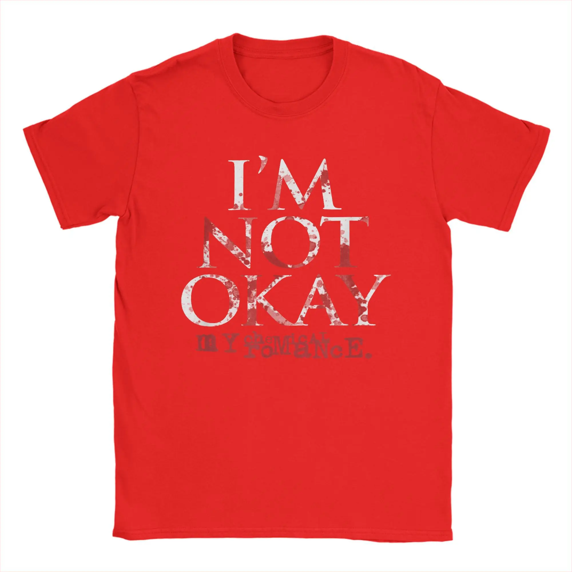 I'm Not Okay Graphic Vintage Men's T-Shirt - Short Sleeve Round Neck 100% Cotton Summer Tee