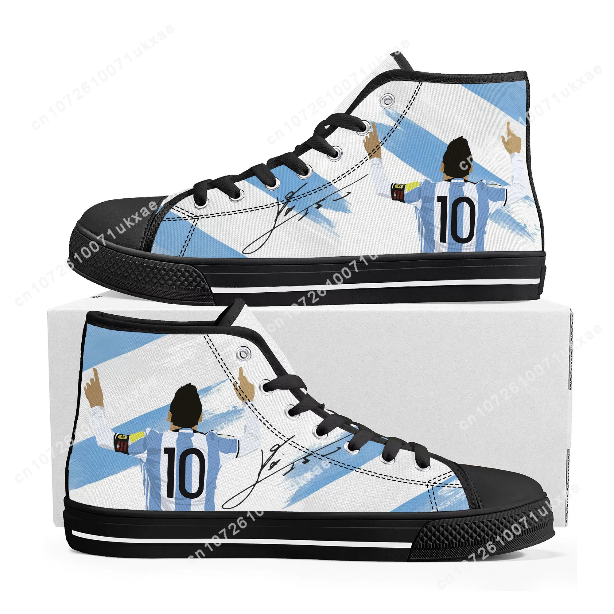 

Internacional Soccer Football Miami No 10 Argentina High Top Sneakers Mens Womens Teenager Canvas Sneaker Casual Customize Shoes