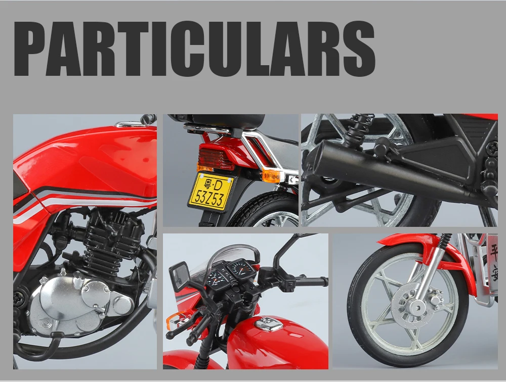 1:12 SUZUKI GS125 King Classic Motorcycle Diecast Model with Sound Light Retro Hobby 