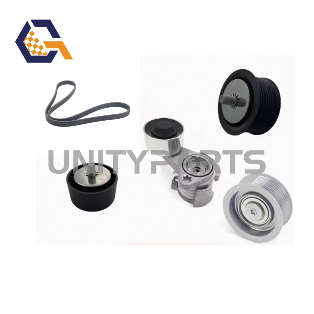 5pcs Belt Tensioner Set For BMW 7 F01 F02 F03 F04 X6 E71 E72 740i 11287627052 11287628279 11287559887 11287559889 11287627053