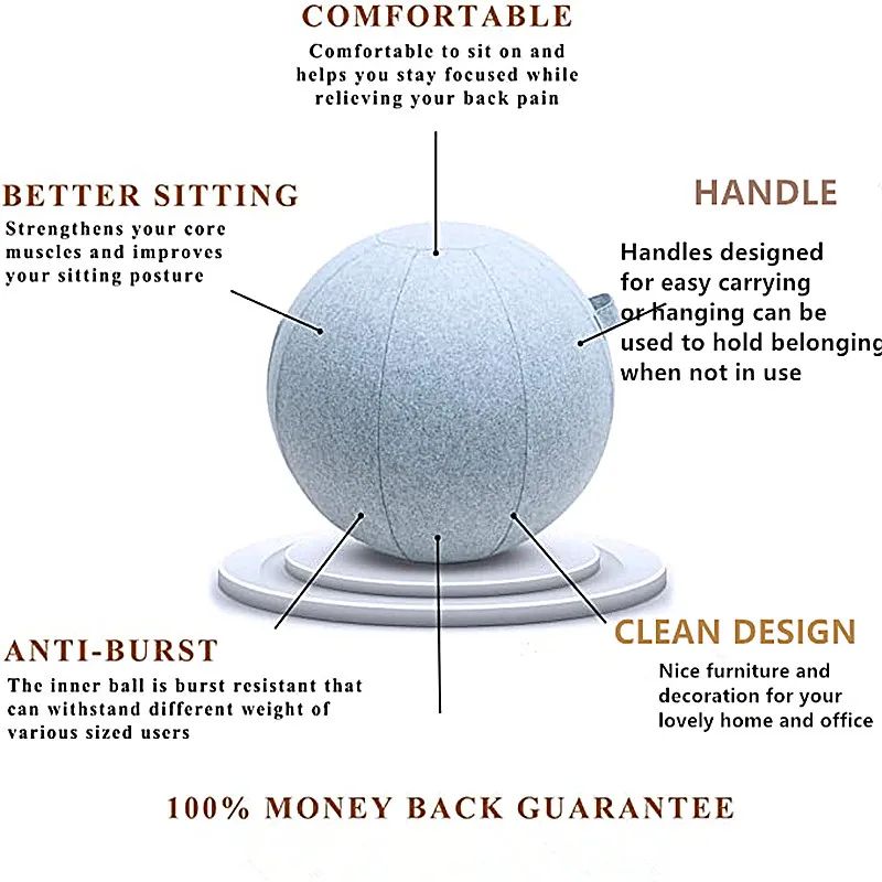 65cm Anti-Dust Cover for Yoga Ball Anti-Static Anti-slip Cotton Absorbs Sweat