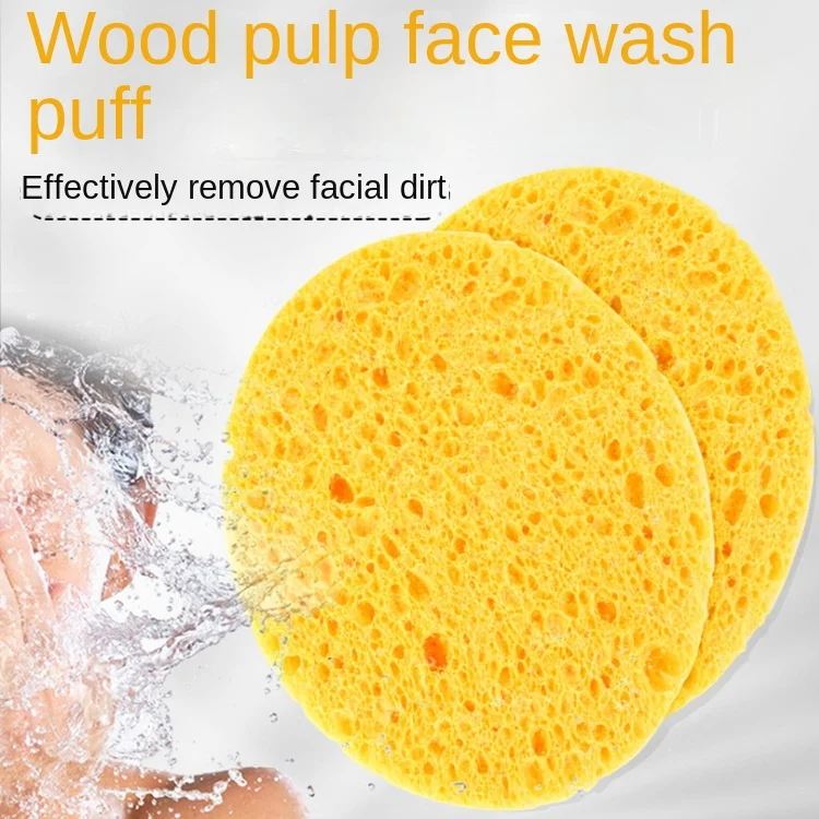 Description Picture 6 of item5/10pcs Face Round Makeup Remover Tools Wood Pulp Makeup Beauty Sponge Cellulose Compress Cosmetic Puff Facial Washing Sponge