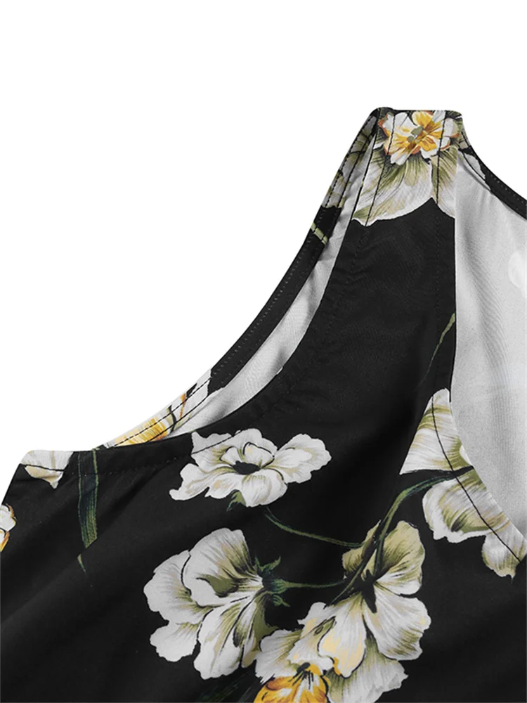 Vestido de Verão Casual sem Mangas Festa a Linha Celmia Boêmio Feminino Maxi Vestido 2022 Verão Elegante Flor Imprimir Longo Vestidos Robes 7 Computers & Electronics