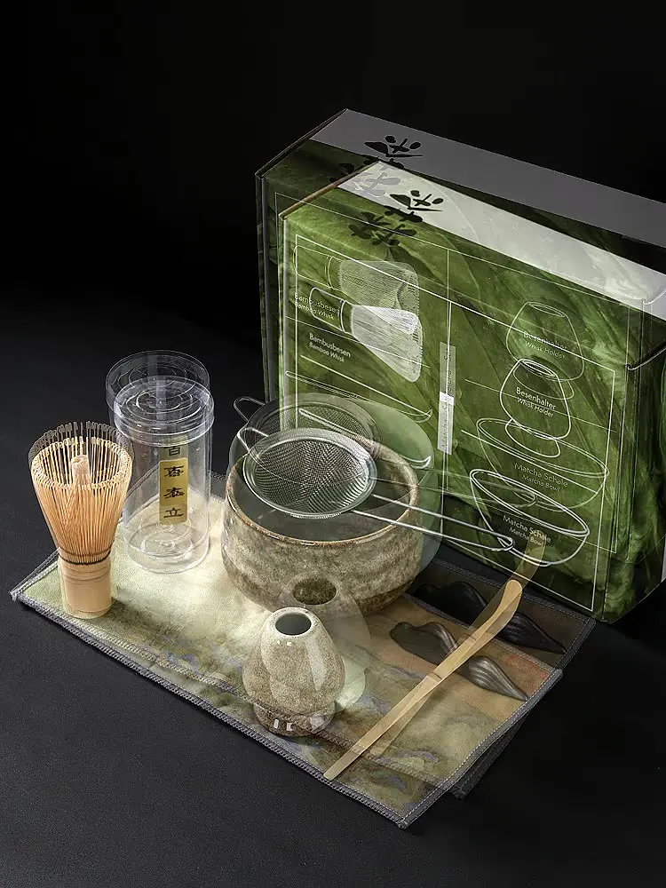 Mcj Stile Giapponese Baiben Li Matcha Brush Battendo Matcha Tool Tea: Song Dynasty Tea Pointer Gift Box Set Matcha Bowl