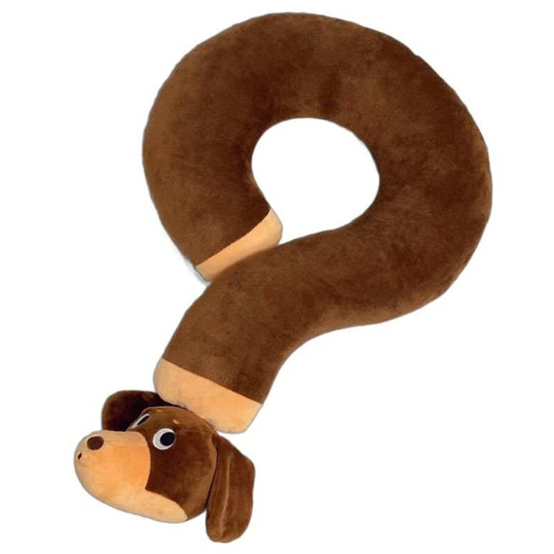 A21R-Dachshund Question Mark Pillow Long Nap Pillow Student Dormitory Airplane Travel Neck Pillow New Year Gift 2