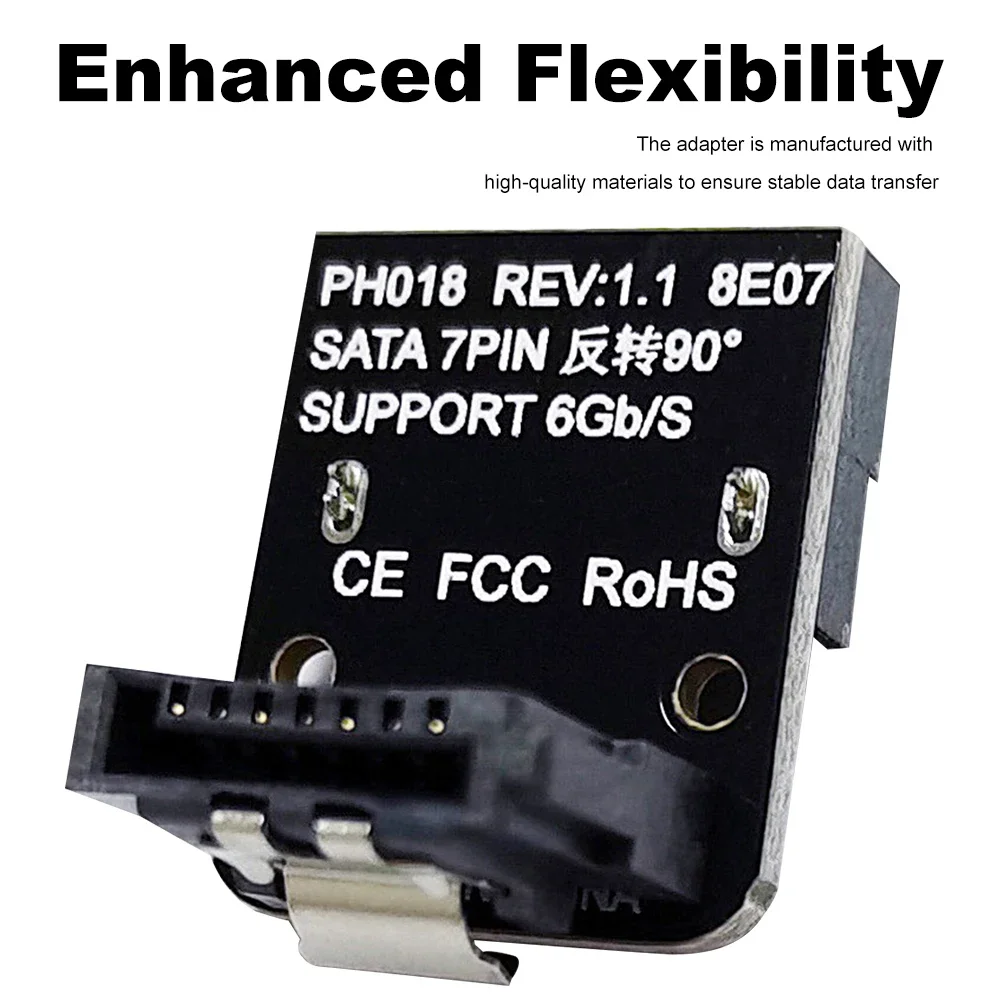 SATA 7Pin Female To 7pin Male Adapter 90 Degree Angle Elbow Adapter 6Gbps Up /Down Mainboard Motherboard for Desktops SSD HDD