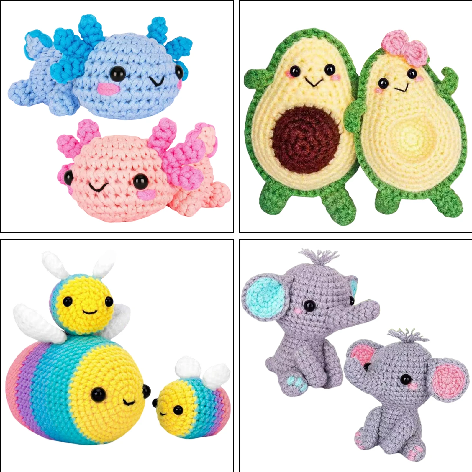Crochet Kit Crochet Kit for Beginners with Wool Stuffing