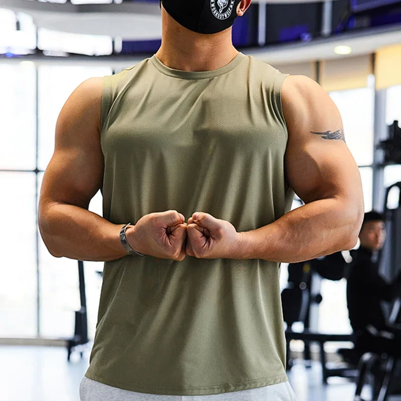 

Men's Sleeveless Vest Man Bodybuilding Shirt Sports and Leisure Fitness Wear Athletes T-shirt Mens Singlet Running Vests Dryfit