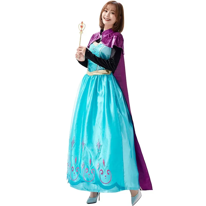 

Snow Queen Anna Princess Costume Cosplay Adult Halloween Costume For Women Christmas Dress