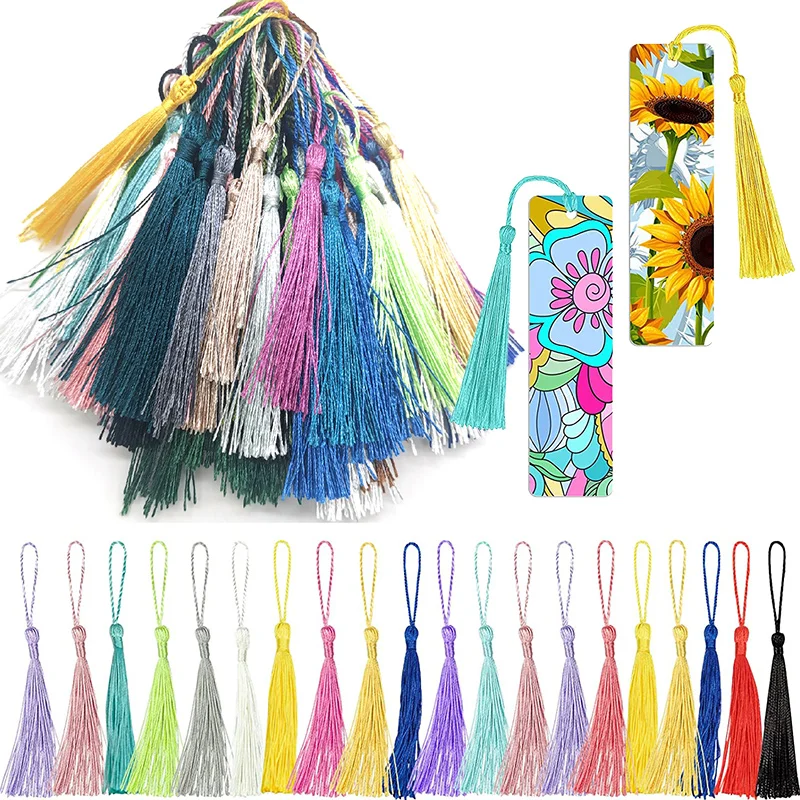 100Pcs 13cm Silky Tassels Bookmark Tassels Bulk Soft Craft Mini Tassels