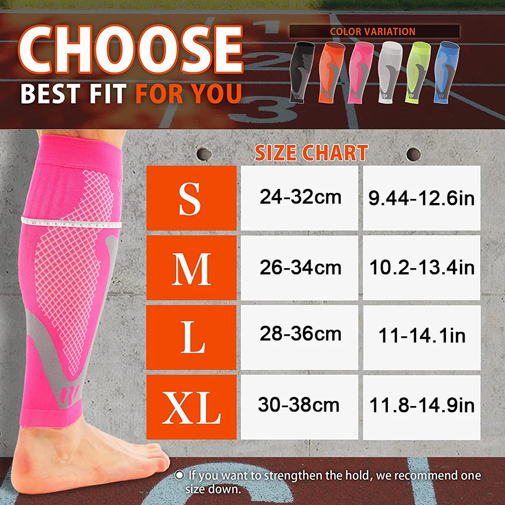1Pair Sports Calf Compression Sleeves Men Women Leg Sleeve Shin Splint Support for Running Basketball Football Travel Work