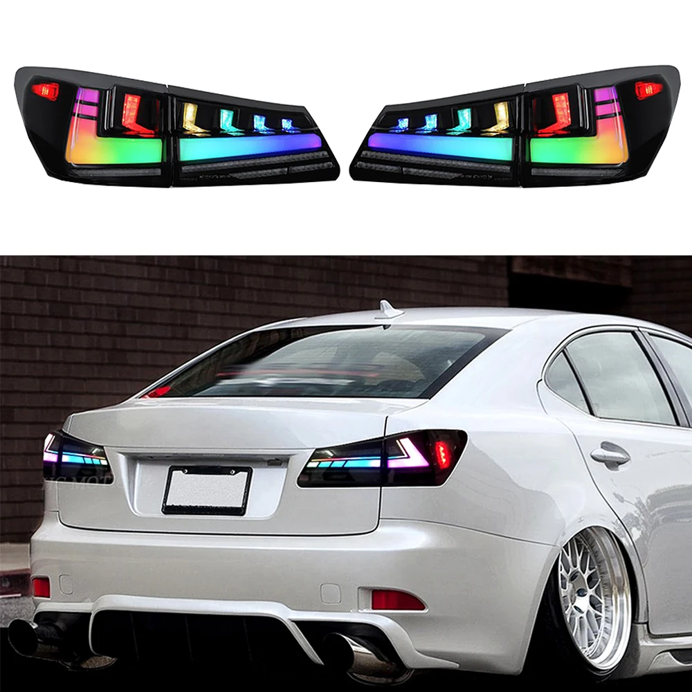 

Модифицированный задний фонарь автомобиля для Lexus IS250 IS250C IS300 IS350 ISF RGB, задние фонари серии Lexus IS 2006-2012, задний фонарь