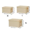 1pc Fabric Foldable Clothes & Quilt Storage Box With Lid Thickened PP Plate For Household & Dormitory Use 5
