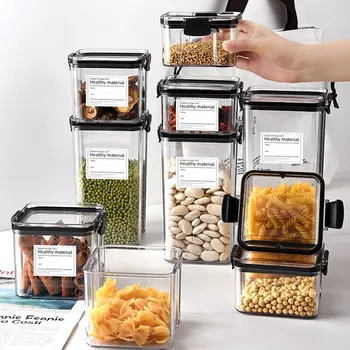 Contenitori per alimenti trasparenti contenitori per alimenti da cucina contenitori ermetici scatole portaoggetti in plastica scatole impilabili per alimenti 1