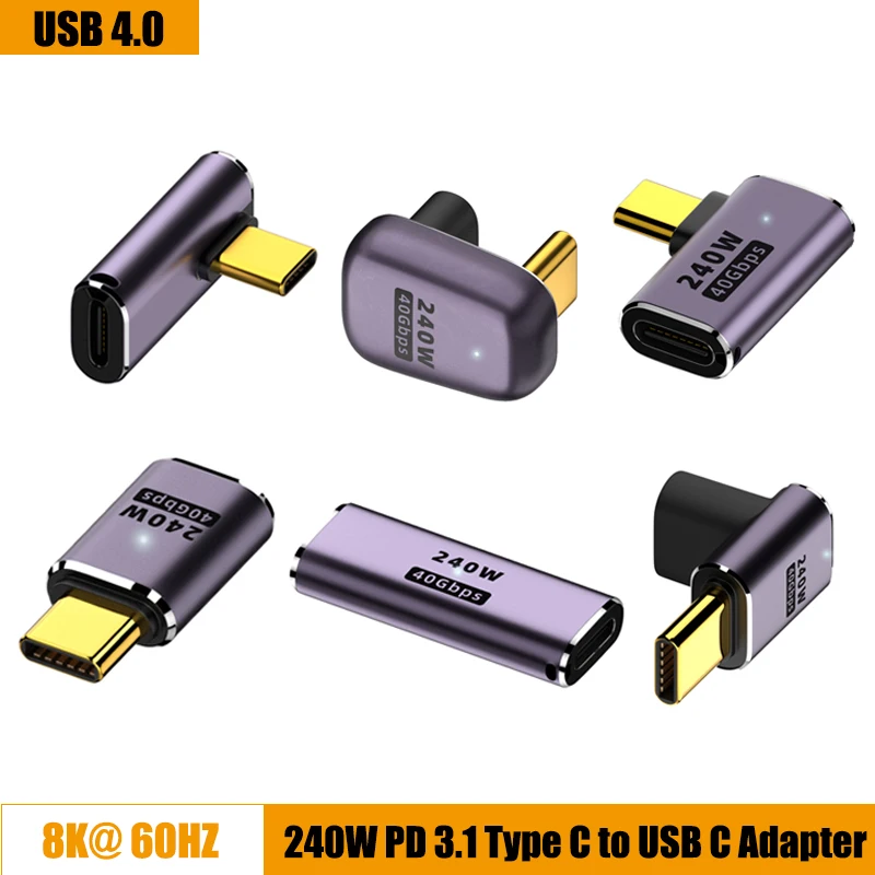 

PD 240W USB4.0 40Gbps OTG Adapter Type C to USB C Fast Charging Converter Data Adapter for Macbook Pro MPS5 Nintendo Switch 8K
