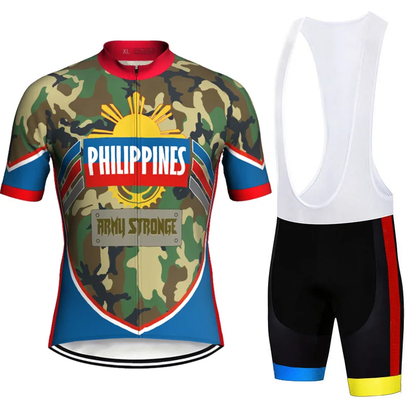 

Philippines Short Cycling Jersey Set Sleeve Uniform Shirt Road Mtb Wear Motocross kit bib Bicycl Sport Anti-Sweat Bike Camo Suit