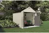 Heavy-Duty Resin Storage Shed Sand 103"D X 100.5"W X 122.25"H Multi-walled Polypropylene Resin Panels with Lockable Doors 2