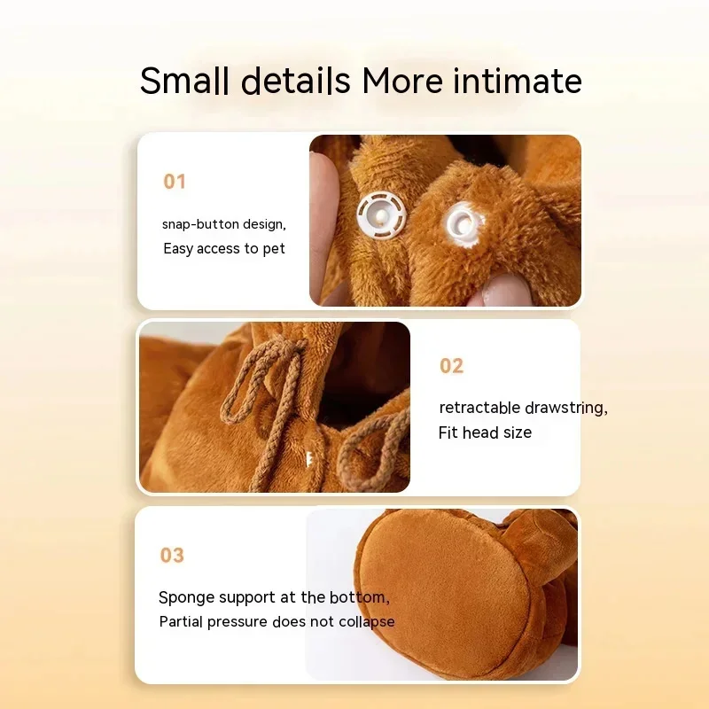 Portable Shoulder Bag Dog Bag Cartoon Kawaii Shoulder Winter Outing Warm Windproof Pet Products