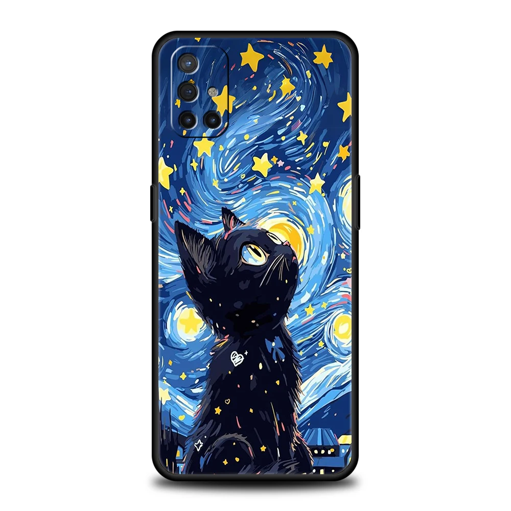 Van Gogh Starry Sky Cat Design Phone Case Cover