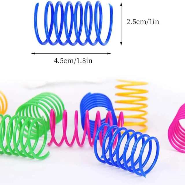 4/200Pcs Cat Spring Toy Cat Spiral Toys Interactive for Indoor Colorful Cats Plastic Springs Coil for Kitten Hunting Swatting 4