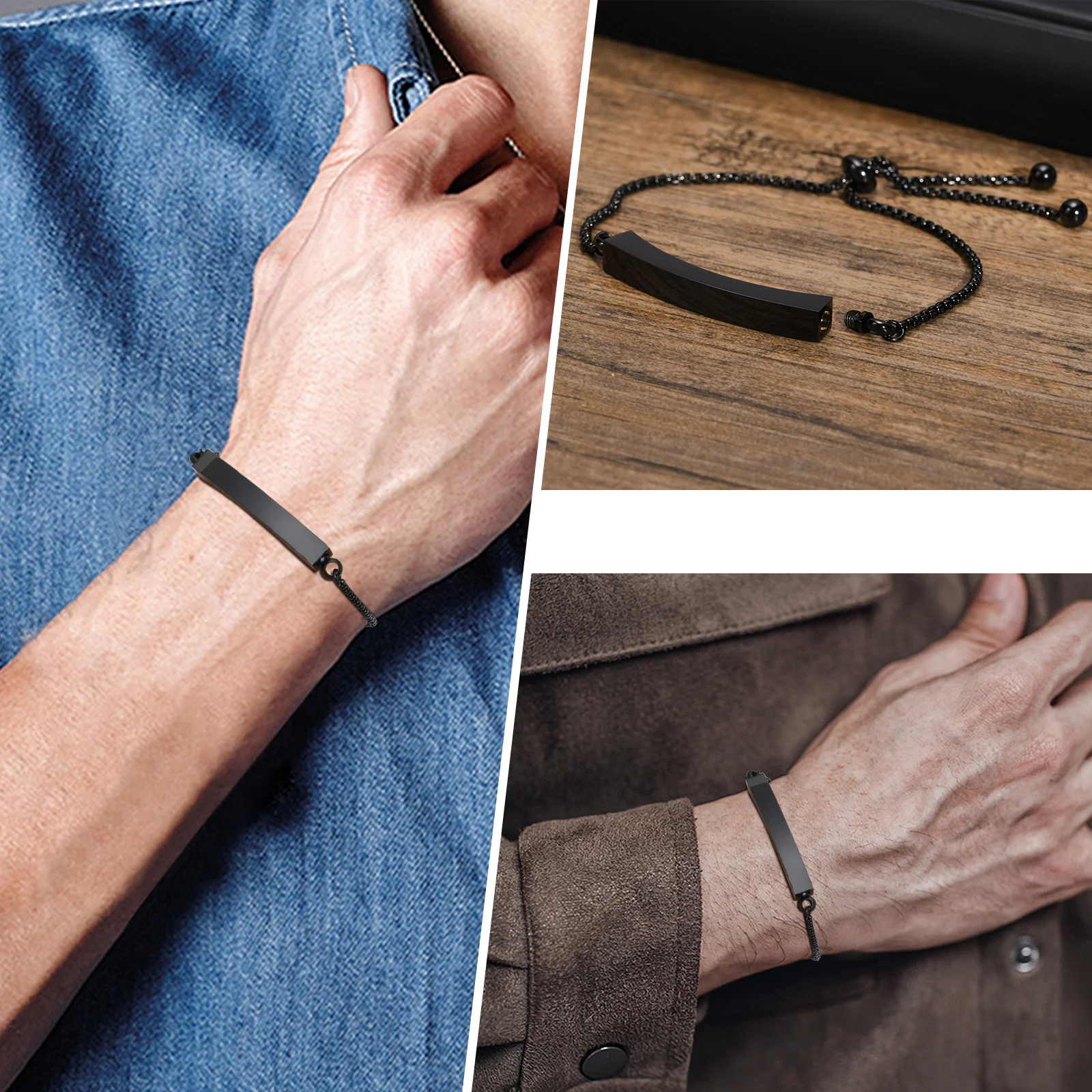 Bracciale Uomo Donna In Acciaio Piastra Per Incisioni - Bcc2468 - Foto 3