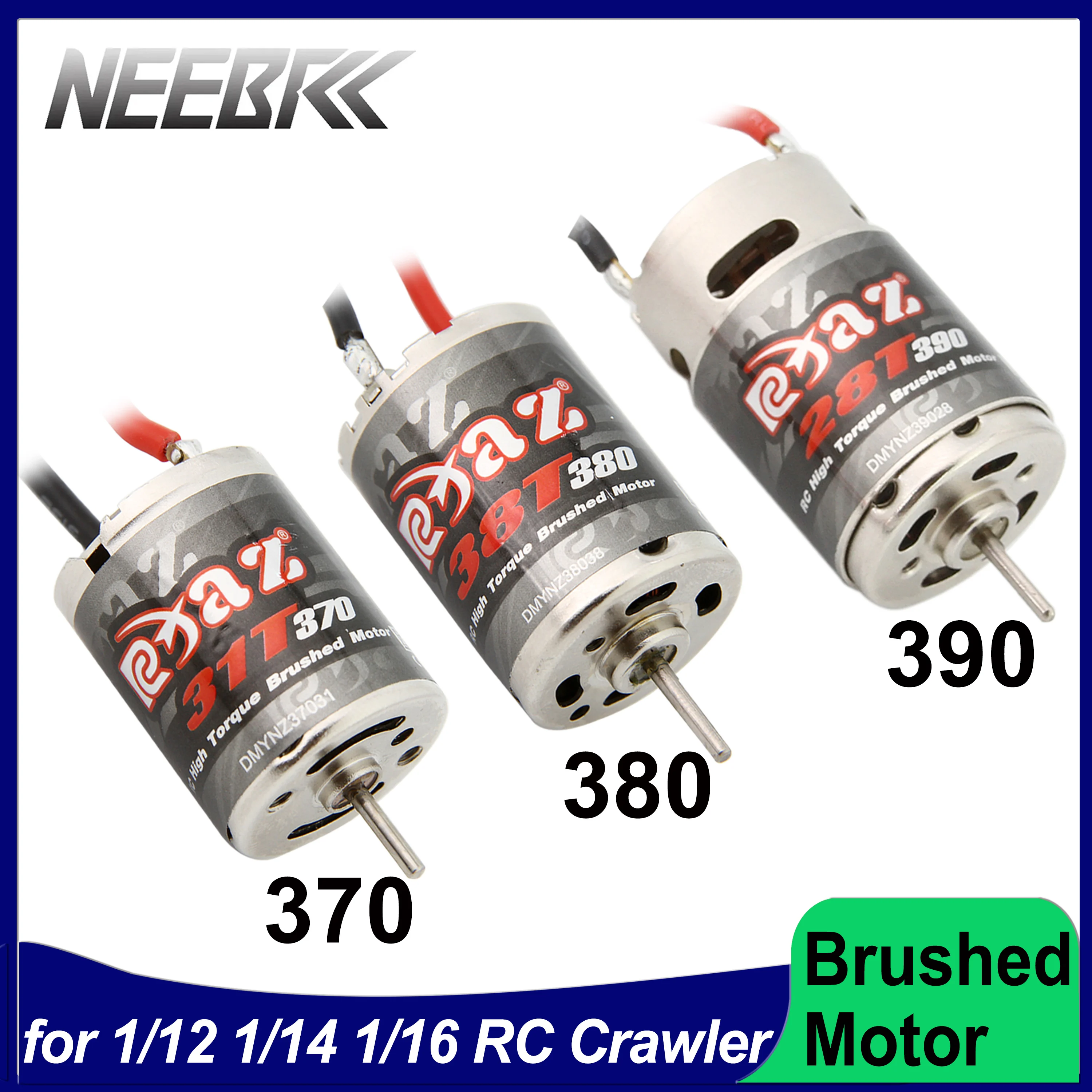 

370 380 390 7.2V DC Stainless Steel Brushed Motor for 1/12 1/14 1/16 1/24 RC Crawler Monster AXIAL SCX24 B17 TAM54393 TRX 7075