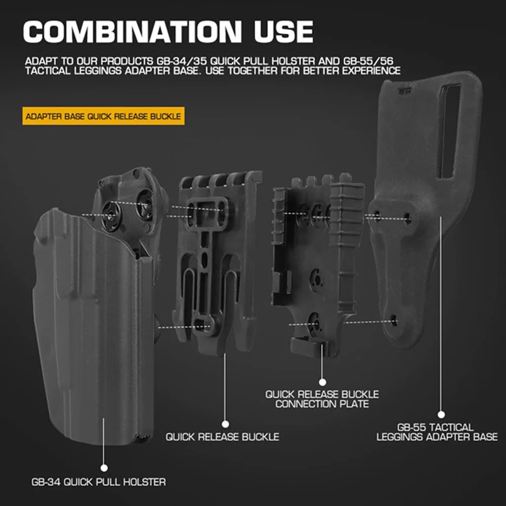Tactical Qls Kit 19 22 Receiver & Vork Gun Holster Accessoires Snelvergrendeling Systeem Pistool Riem Adapter Handpistool Airsoft Gear