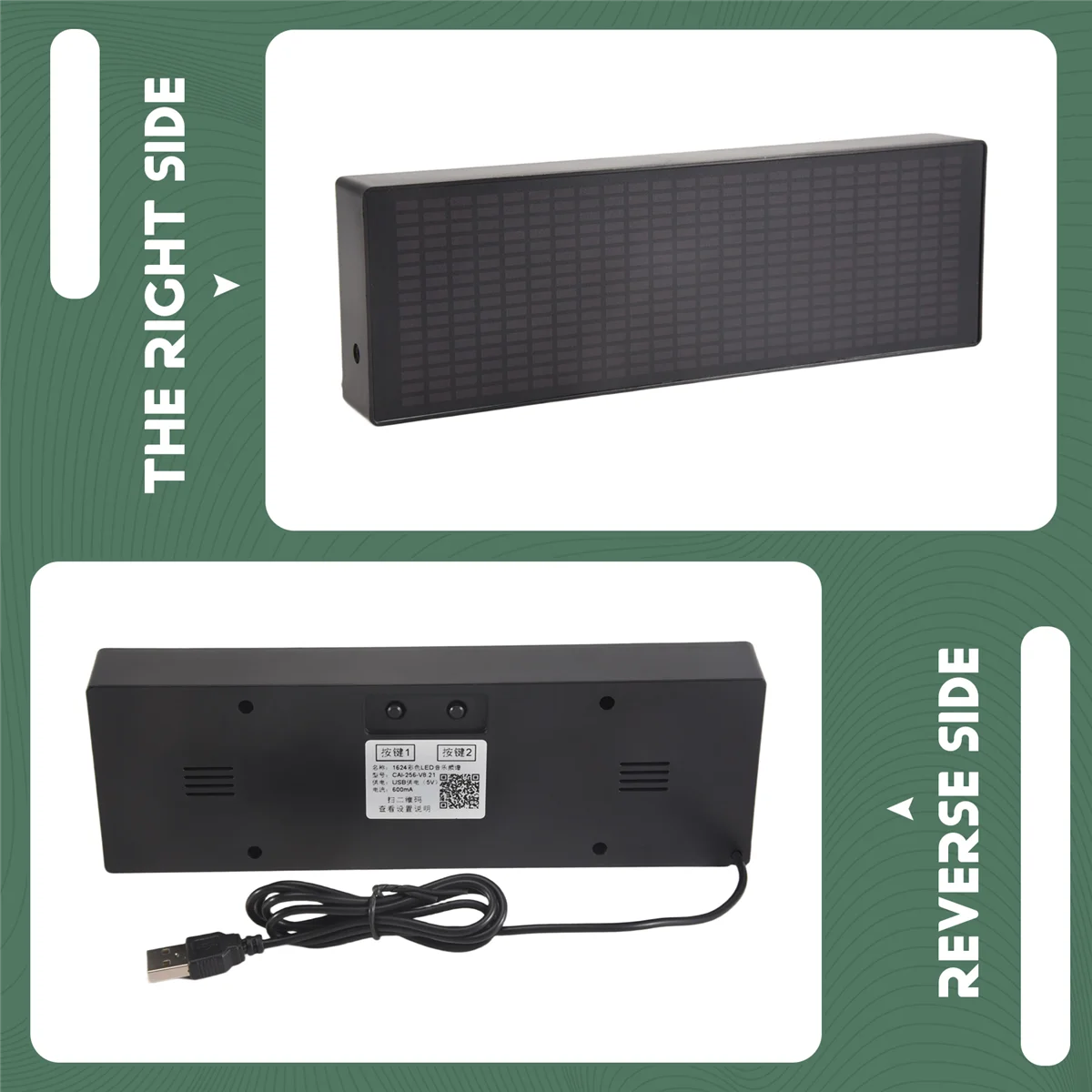 N13R HOT LED Music Spectrum Rhythm Lights Voice Sensor 1624 RGB Atmosphere Level Indicator with Clock Display(Wire Control)
