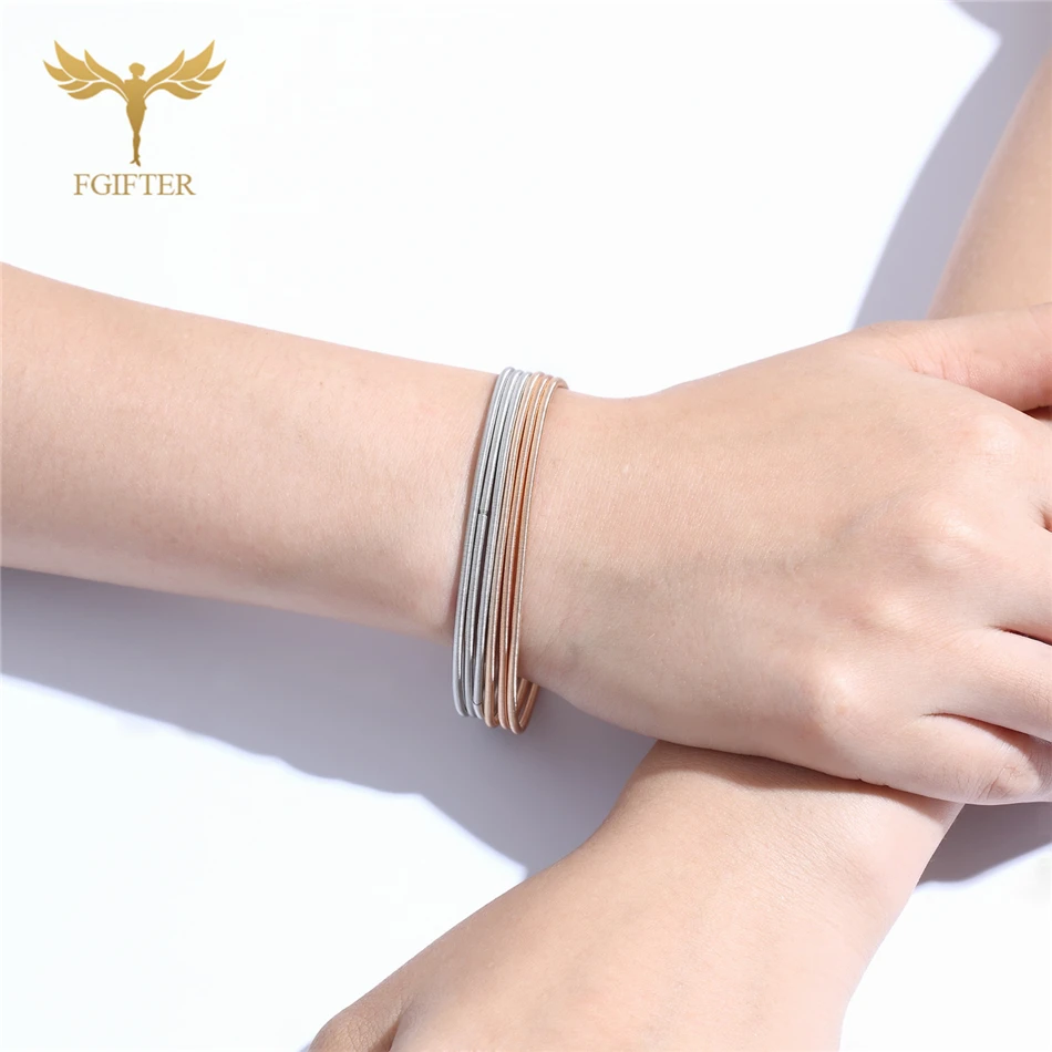 Memory Spring Wire Bracelets Women Men Fun Bracelet 19CM Length Steel Wrap Bangle Jewelry Accessory 3 Pieces bangle bracelet