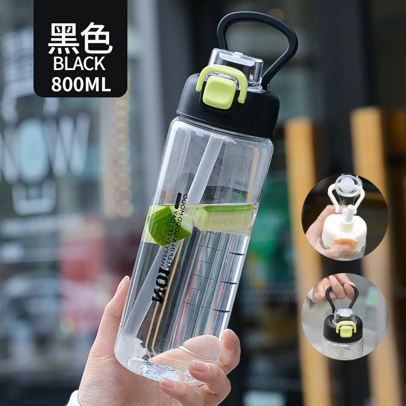 1000/800ML Sports Water Bottle Outdoor Bounce Cover Drink Cup with Handl  Straw Cup Fitness Water Bottle Kitchen Drinkware - AliExpress