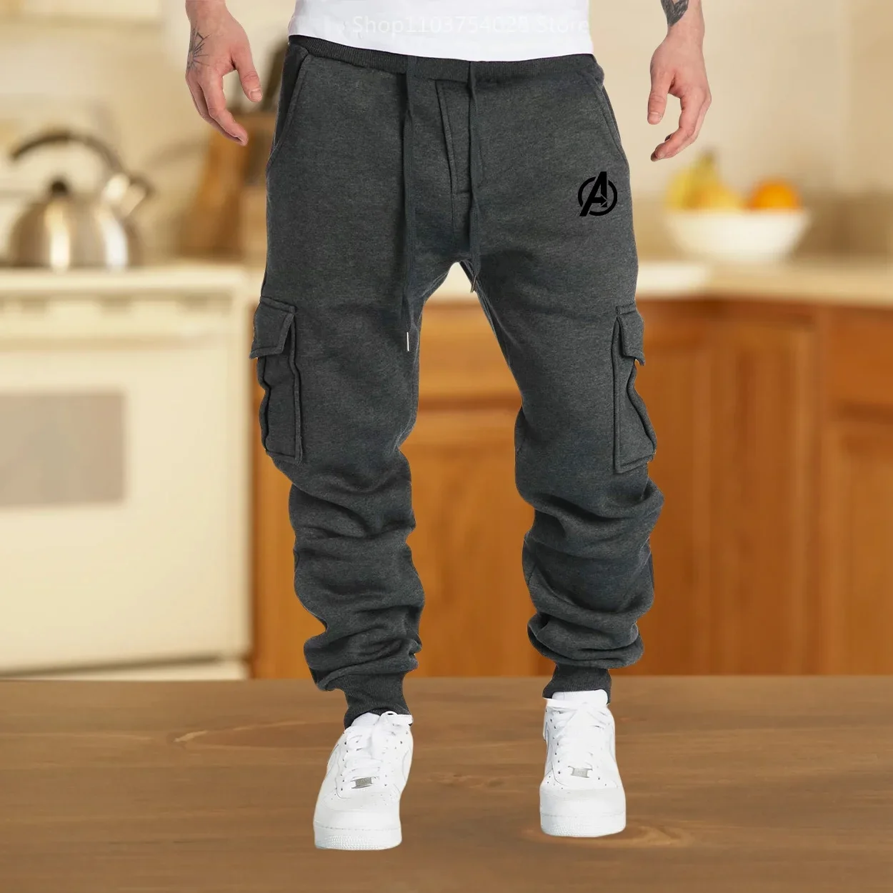 Skateboarding Pants Mens Sweatpants Cargo Pants Joggers for Sports Streetwear Loose Drawstring Men Multi-pocket