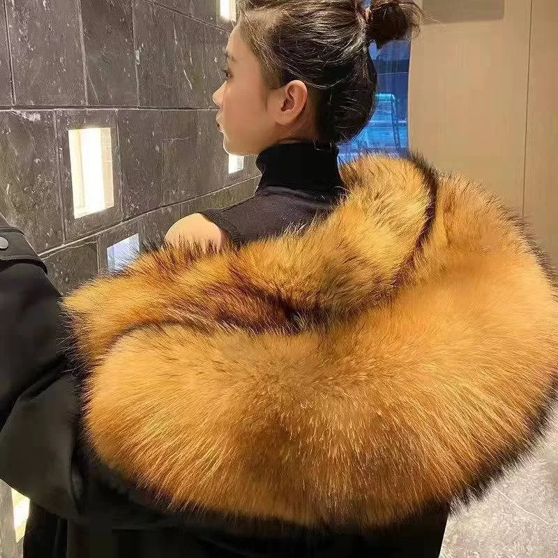 2023 New Women's Detachable Fox Fur Inner Tank Fur Coat Large Medium Length Warm Thickened Parka Fur One Piece Overcoat