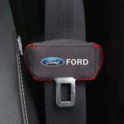 Leather Car Safety Belt Buckle Plug Cover - Enhanced Protection & Style (Ford Red Line B)