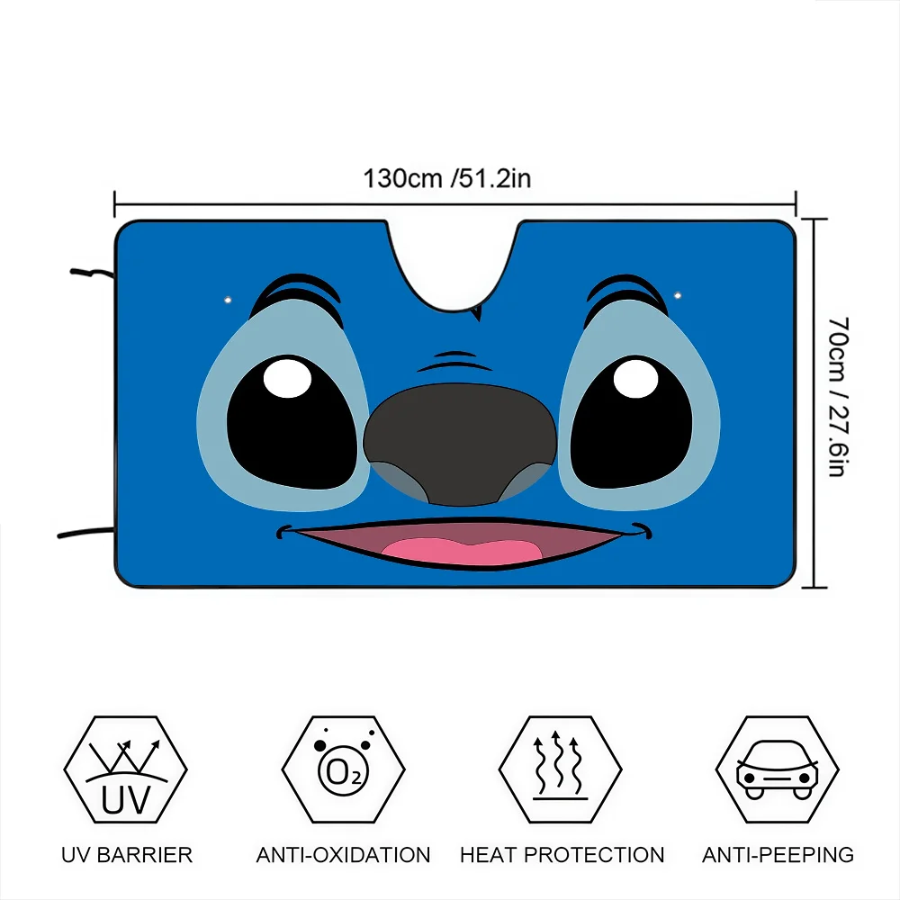 Cartoon S-stitchS Nette Lustige Auto Sonnenschutz Windschutzscheibe Anti-UV Auto Fenster Windschutzscheibe Abdeckung Sonnenschutz Auto Visier – Detail 6