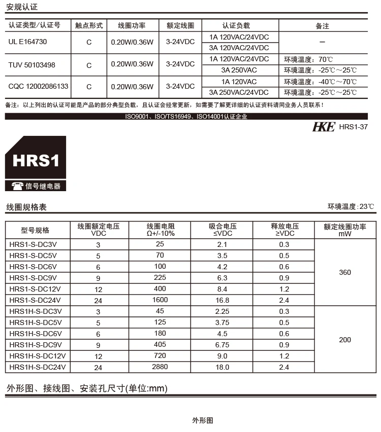 HRS2H, HRS4H-S-DC5V, DC 12V, DC 24V, C