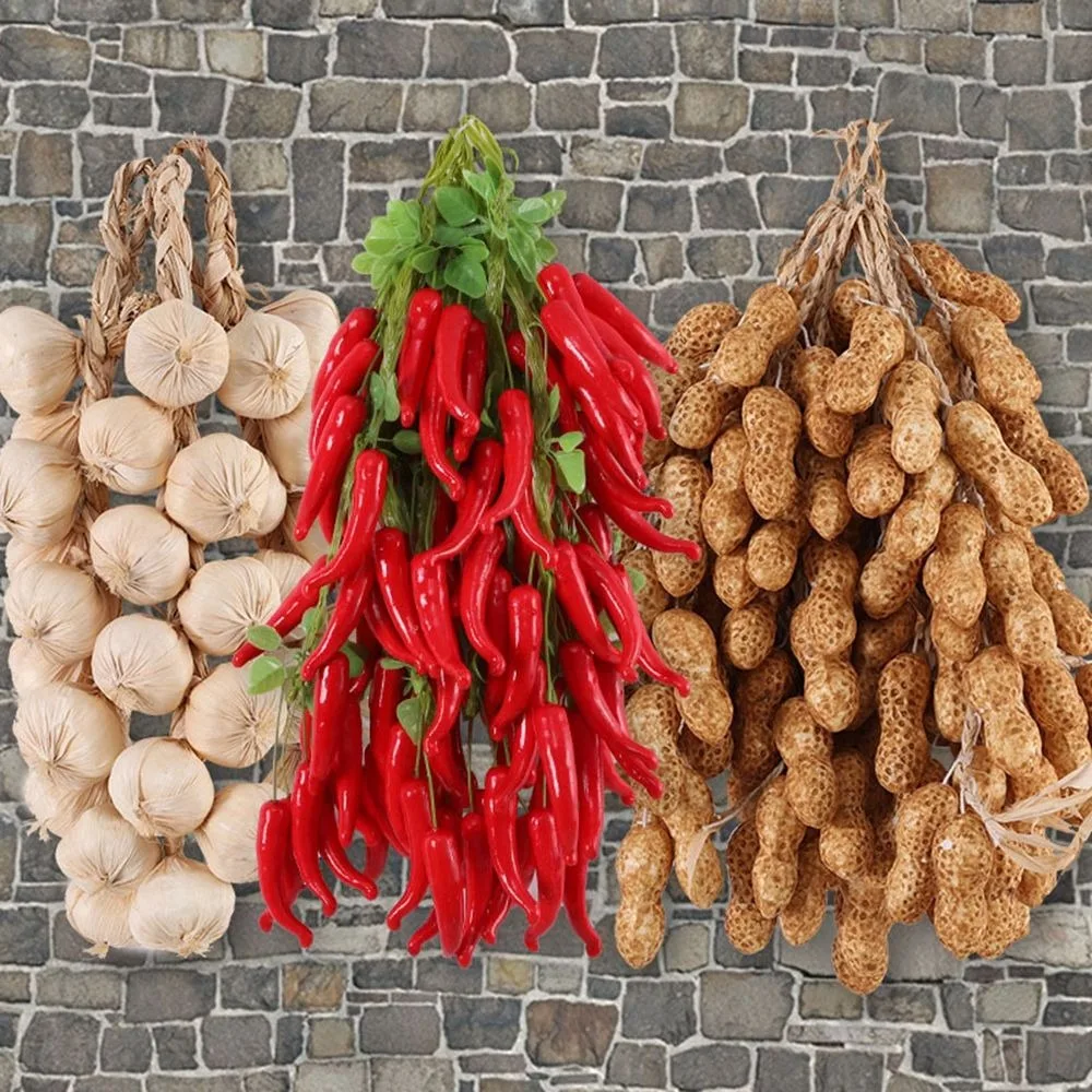 실물 같은 가짜 장식 과일 폼 접시, 양파, 마늘, 옥수수, 고추, 중국 스타일 주방 장식  Best5