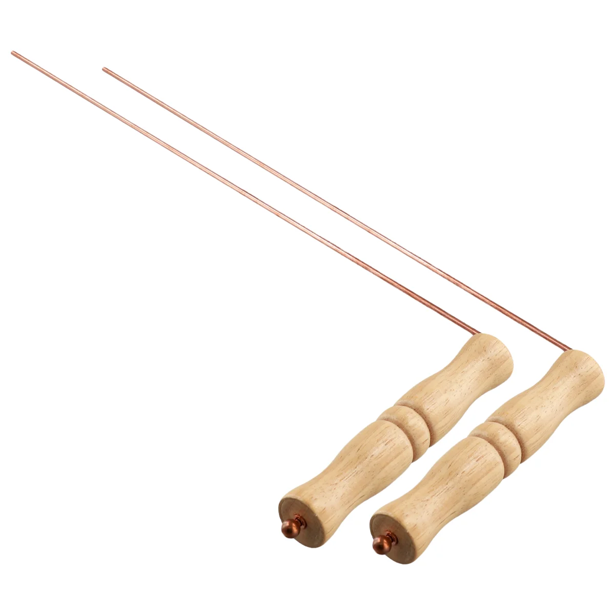 Copper Dowsing Rods Kit for Divination Tool-Natural Wooden Handles Divining Rods