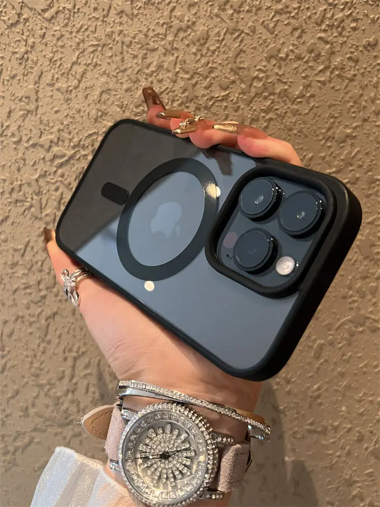 Magsafe حافظة شحن لاسلكية مغناطيسية ، غطاء شفاف للصدمات ، iPhone 11 ، 12 ، 13 ، 14 ، 15 Pro Max ، X ، XS ، XR ، 7 ، 8 Plus ، SE2 ، فاخر