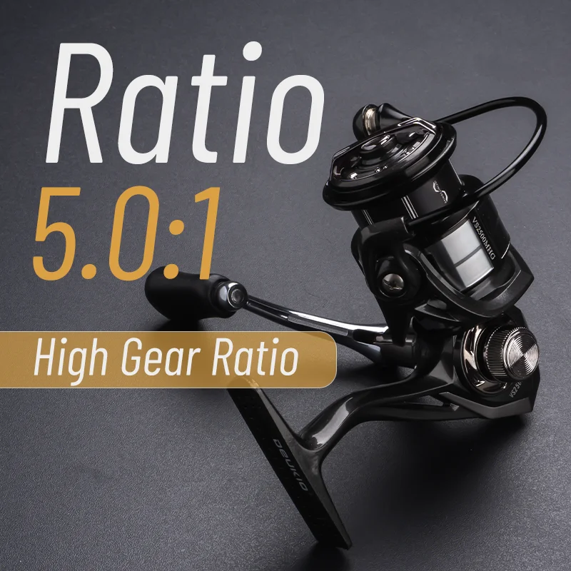 DEUKIO Fishing Reel 5+1BB Bearings Gear Ratio Spinning Reel