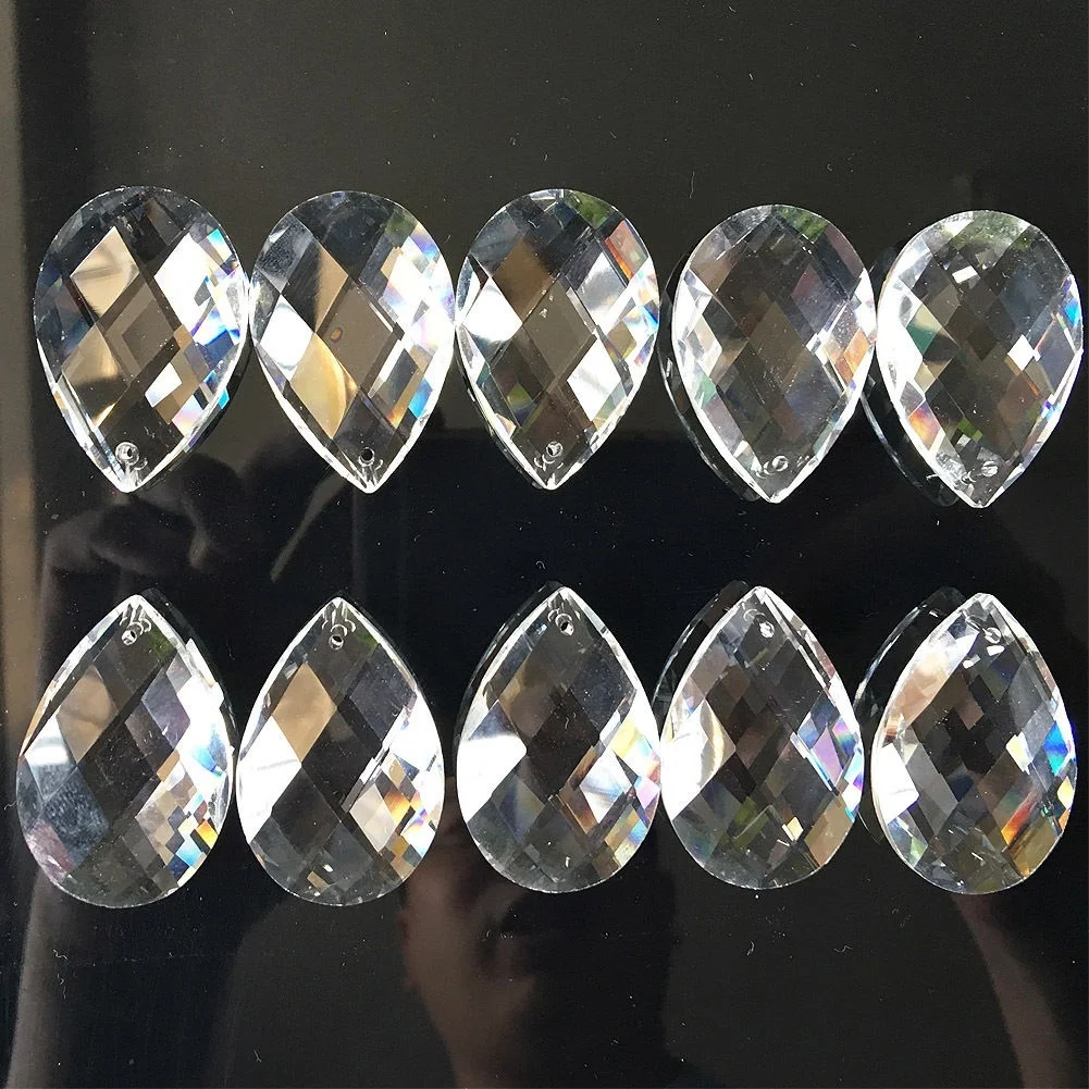 Muy Bien 10PCS K9 Drop Grid Crystal Pendant Sun Catcher Making Chandelier Lamp Prism Part DIY Faceted Glass Art Hanging 38MM